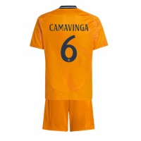 Dres Real Madrid Eduardo Camavinga #6 Preč pre deti 2024-25 Krátky Rukáv (+ trenírky)